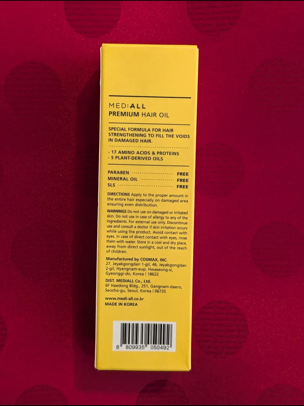 Premium Hair Oil Hair Strengthening & Frizz Control By Med:All New In Box